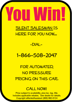 Silent Salesperson Window Sticker